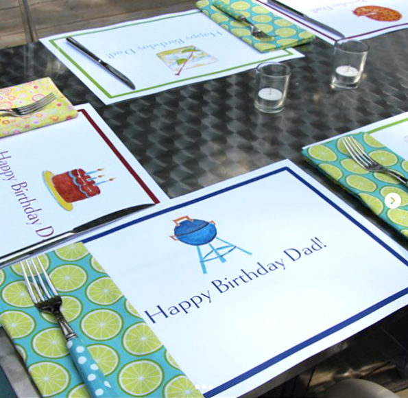 personalized paper placemats