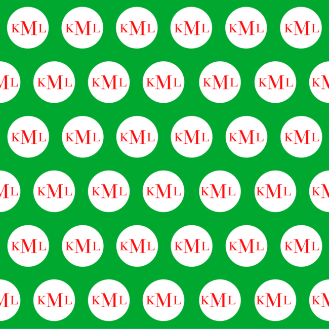 Green and Red Monogram Gift Wrap