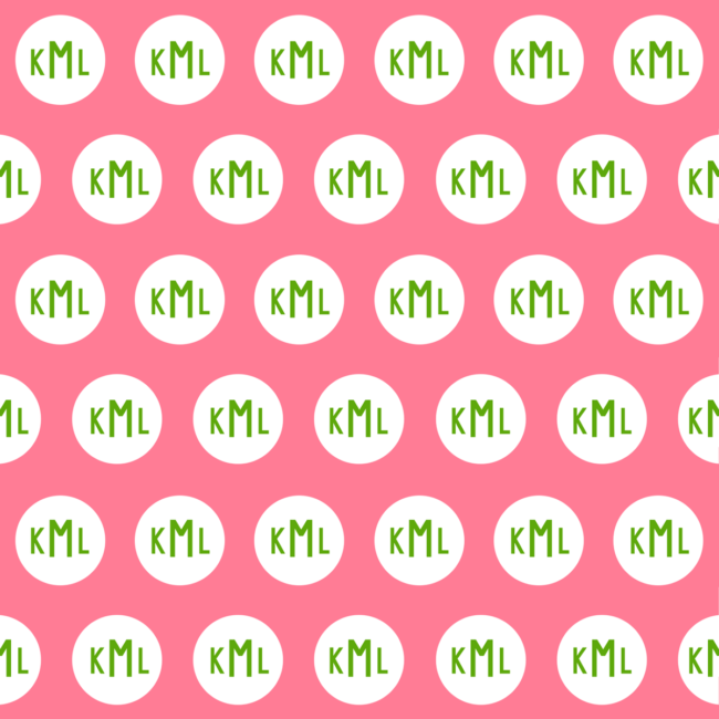 Pink and Green Monogram Gift Wrap