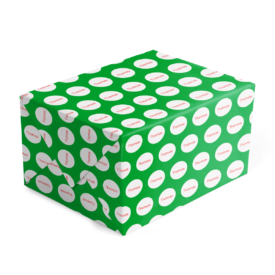 Green and Red Personalized Gift Wrap printed on 70lb paper.
