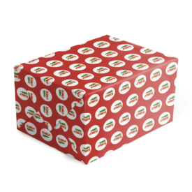 Holiday Car with Tree Preppy Gift Wrap printed on White paper.