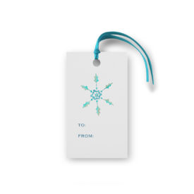 Snowflake Glittered Gift Tag printed on White paper.