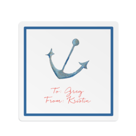 anchor image adorns a square gift sticker