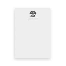 vintage phone classic notepad printed on White paper.