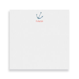 Anchor image adorns a Square Notepad printed on white paper.