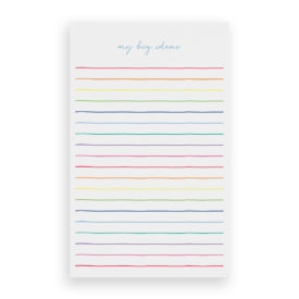 striped notepad printed on White paper.