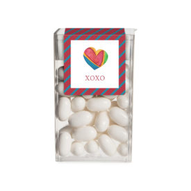 Colorful Heart image printed on a sticker that fits on a Tic Tac box