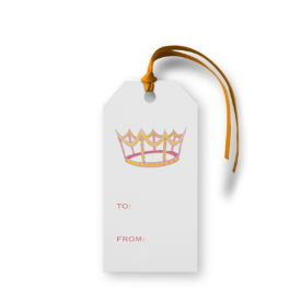 Crown image adorns a Classic Gift Tag printed on White paper.